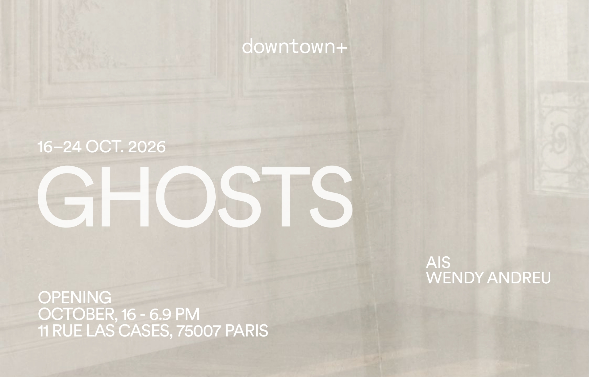 downtown+ Ghosts exhibition - Wendy Andreu design, Ais paintings